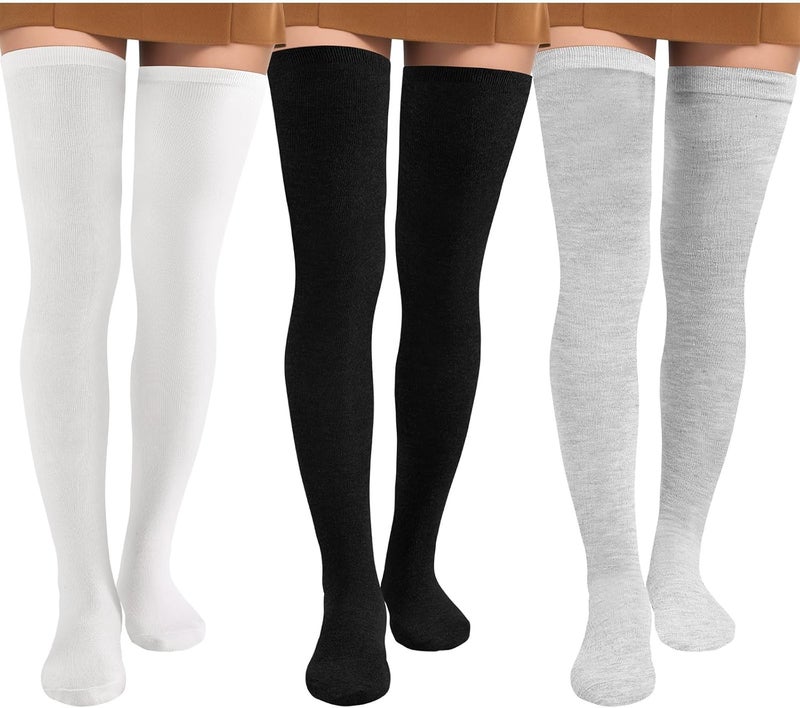 Pleneal Thigh High Socks - 1/2 Pairs Womens Thigh High Over Knee Boot Socks Leg Warmers - Image 1